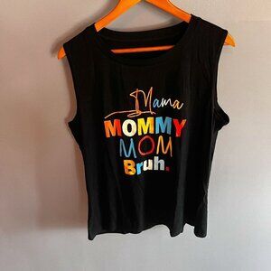 mama mommy mom bruh Black Tank Top Size 2XL